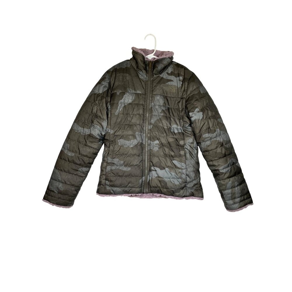 The North Face Girls‎ Reversible Jacket 4T Camo Puffer Fur Snow